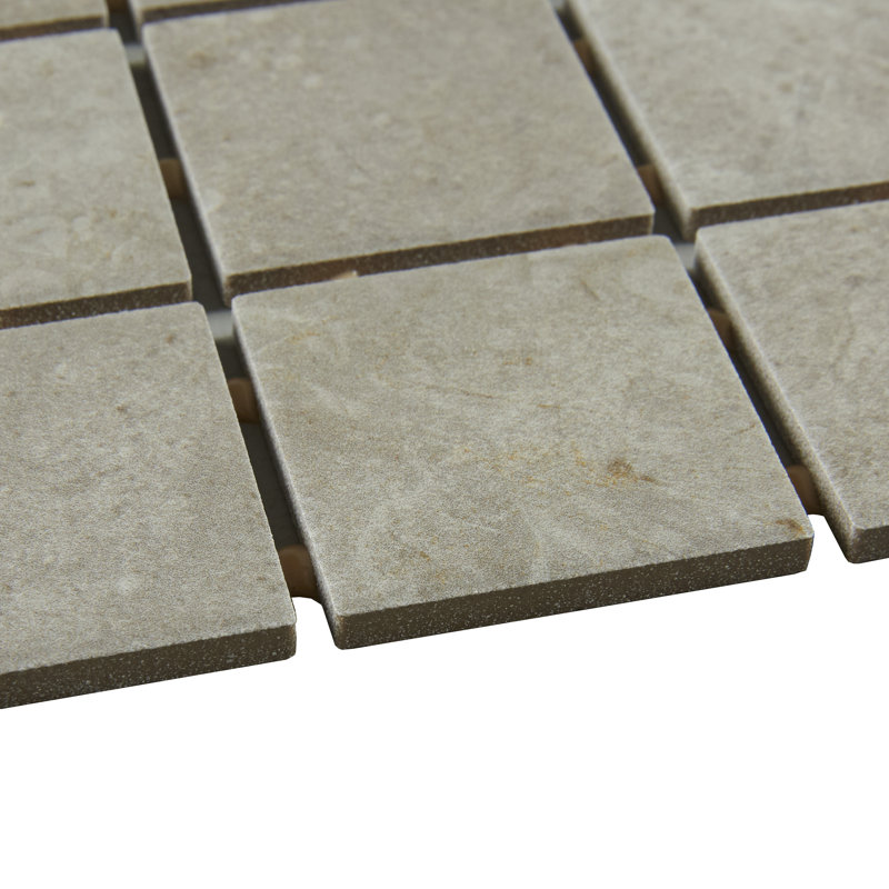 Intentional 2" x 2" Ceramic Grid Mosaic Tile, Gray