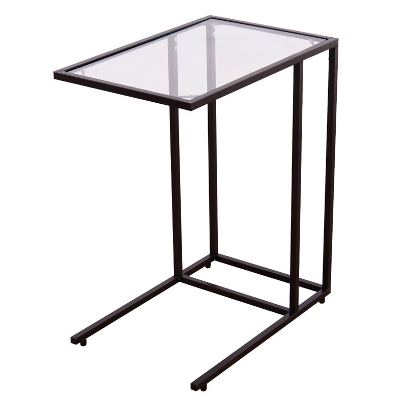 Glass Top C Table Side Table Set