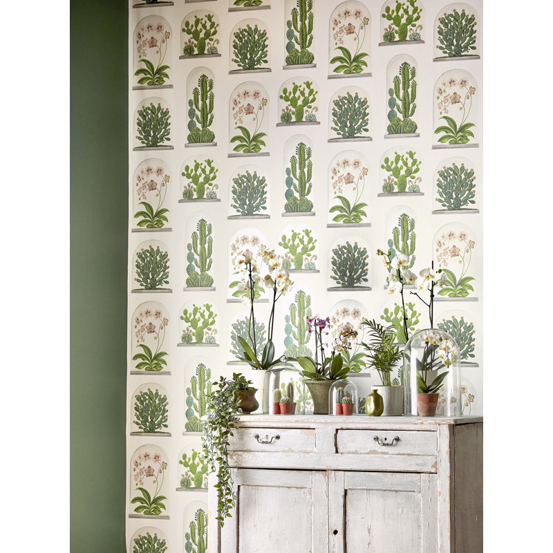 Terrariums Wallpaper, Botanical Green/Multi
