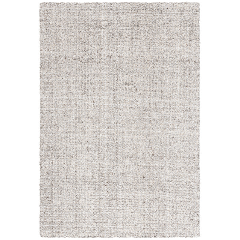 Maighdlin Abstract Hand Tufted Pet Yarn/Wool/Cotton Rug in Light Brown/Brown/Gray, Rectangle 4' x 6'