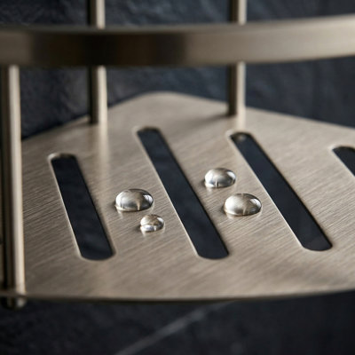 Wall Mounted Corner Shower Caddy in Stainless Steel