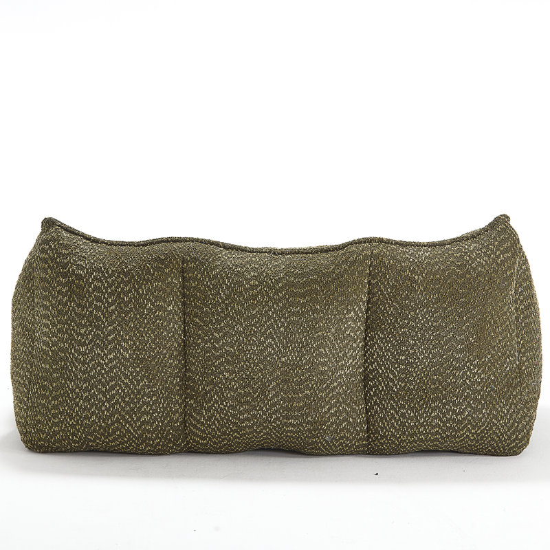 Soft Beanbag Chair With High Resilience Foam Core For 2 People, Olive Green Chenille