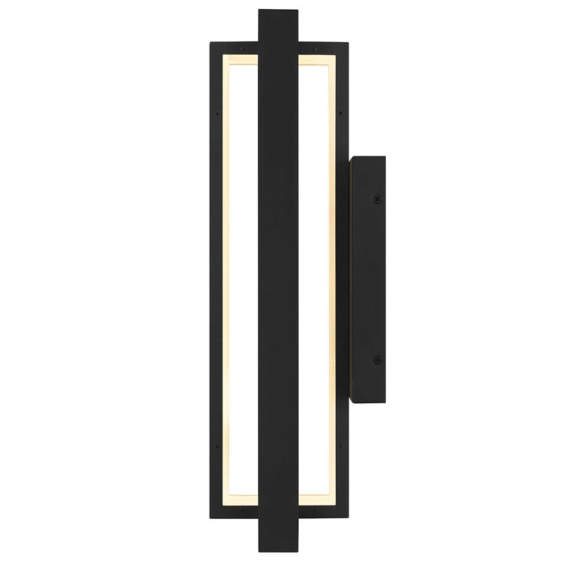 In & Out LED Wall Sconce with Intersecting Rectangular Design, Integrated LED, Dimmable, Wet Rated for Indoor/Outdoor Use