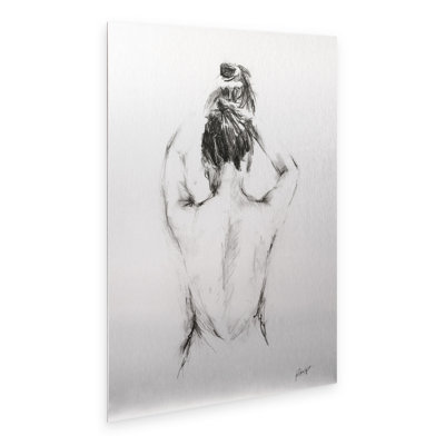 Art flottant en aluminium brossé «Back Study I» par Ethan Harper