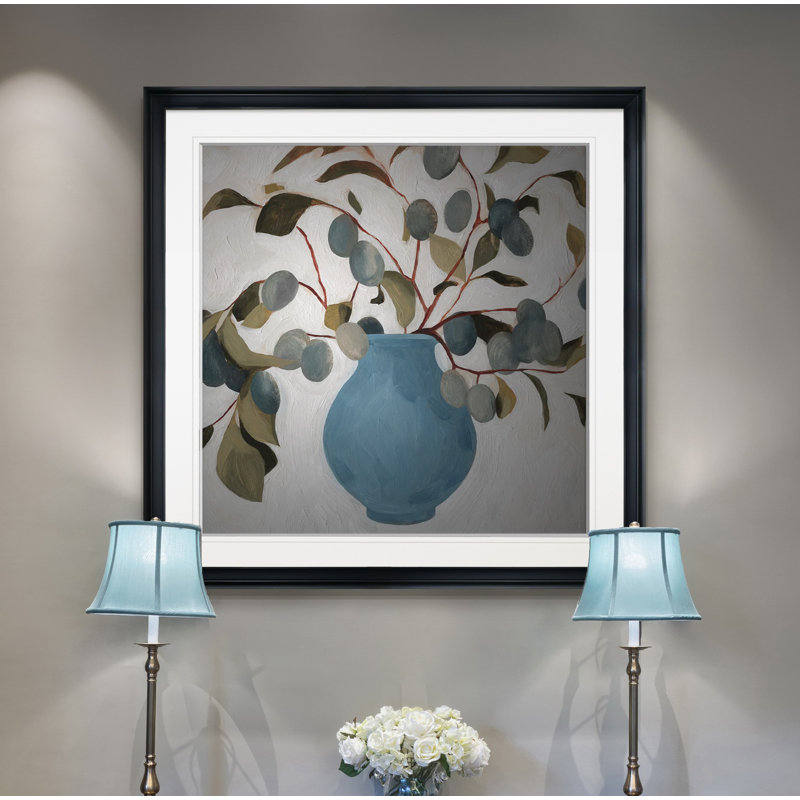 « prune branch agencement i », peinture, H 16 po x l 16 po x P 1,5 po, Cadre noir