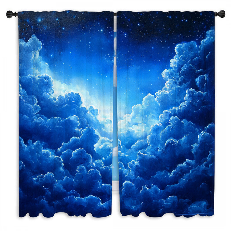 Rideaux de fenêtre Clouds Cloud - drapeaux minimalistes - 2 panneaux, L 20 po x L 61 po