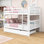 Lit superposé double en bois avec lit gigogne simple et échelle Hielkje Kids