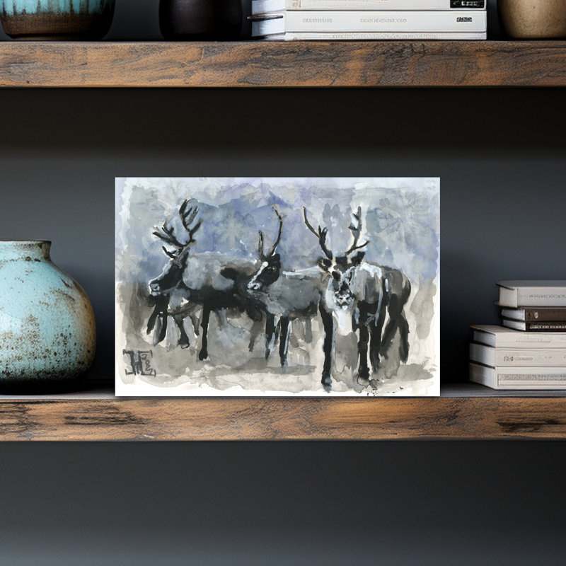Contemporary Art Abstract Contemporary Winter Landscape Wall Art 1 Piece Wrapped Canvas Wall Art, 30.48 cm H x 20.32 cm W