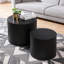 Tables basses et cocktail modernes, ensemble rond en MDF, conception peu encombrante pour la maison