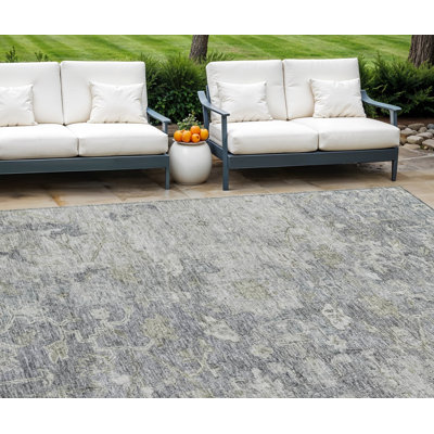 Tapis intérieur lavable oriental beige et gris anthracite 9 pi x 12 pi