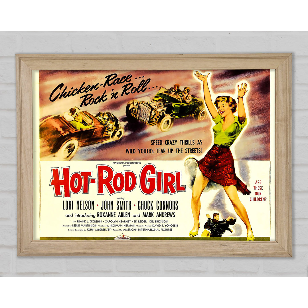 Hot Rod Girl Poster 2 - Einzelne Bilderrahmen Kunstdrucke