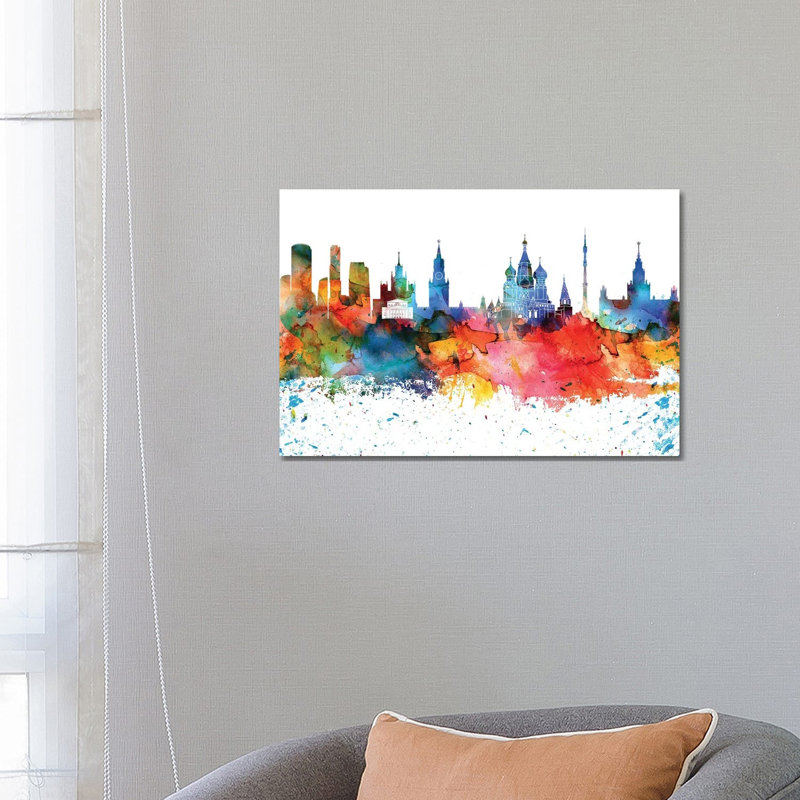 Moscow Skyline - Wrapped Canvas Painting, 66.04 cm H x 45.72 cm W x 3.175 cm D
