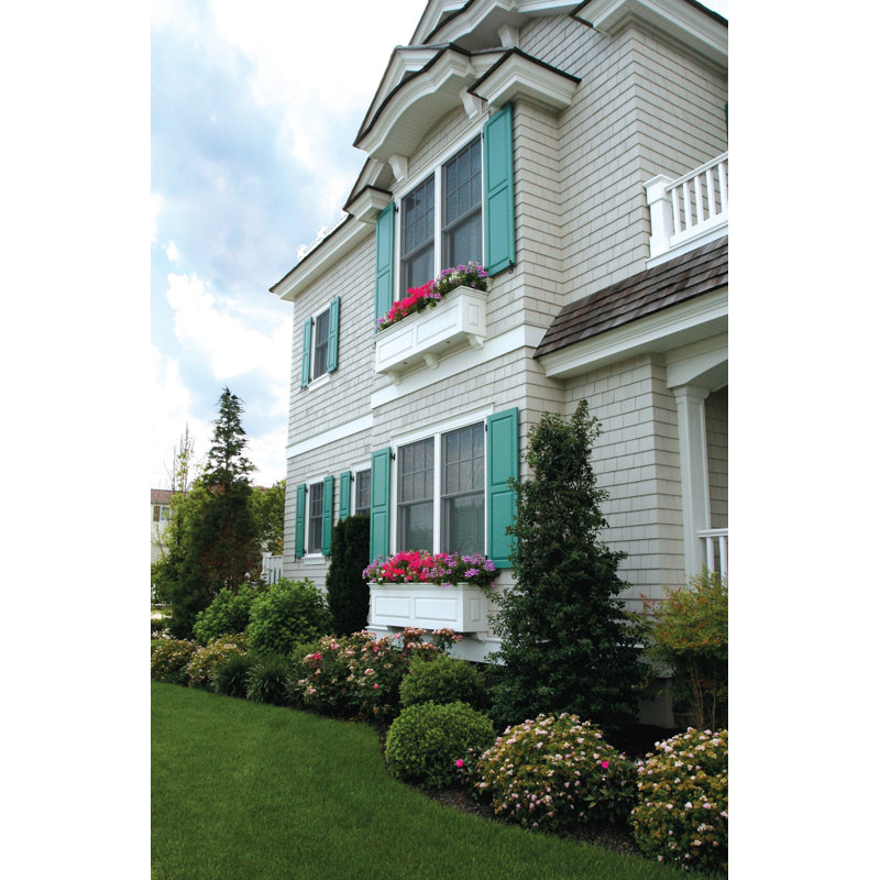 Atlantic Raised Panel Shutters, Tempest Blue, 18", 47"