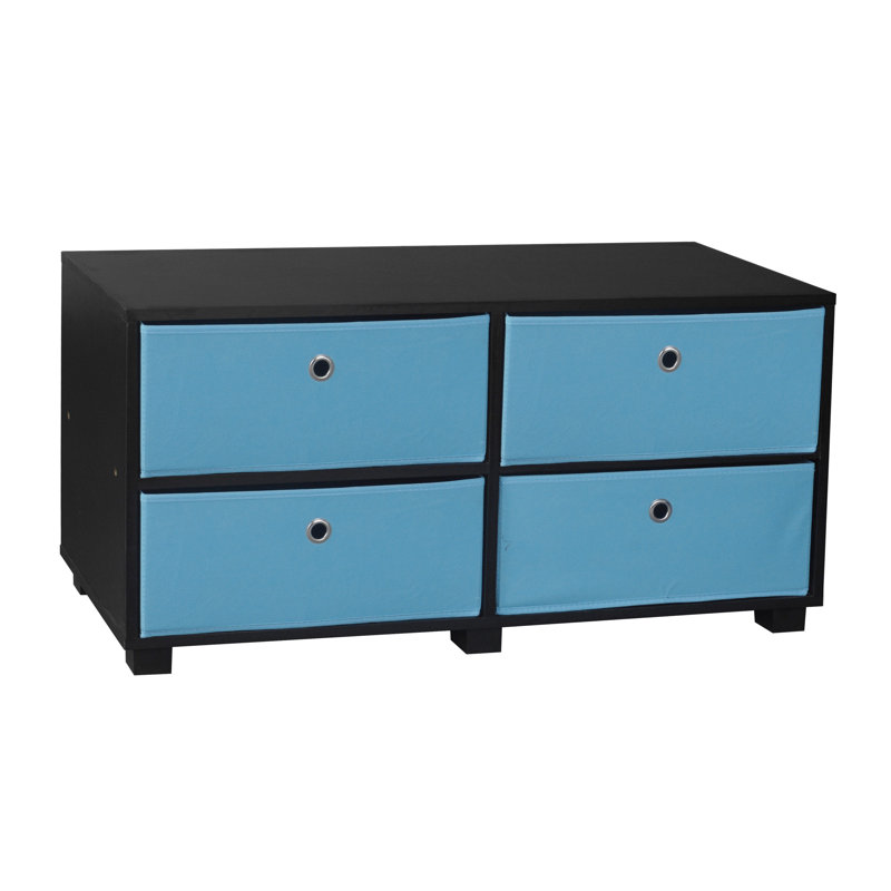 TV Stand for TVs up to 43", Black/Blue