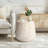Barrel Travertine Stone Finish MgO Side Accent Table