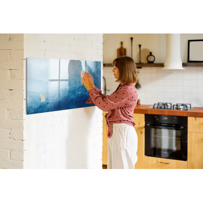 Magnetic Memo Board Whiteboard - 120 x 60 cm - With Marker and Magnets - Water abstraction