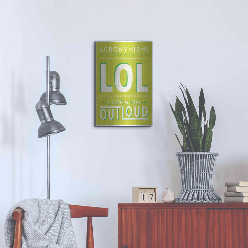 Trinx «Lol» par JJ Brando, art mural en métal, H 24 po x l 16 po