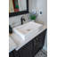 Lavabo de salle de bain rectangulaire blanc fait à la main