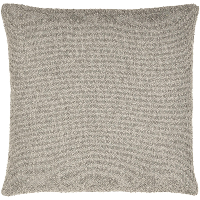 Beige Boucle Polyester 20" x 20" Throw Pillow Cover