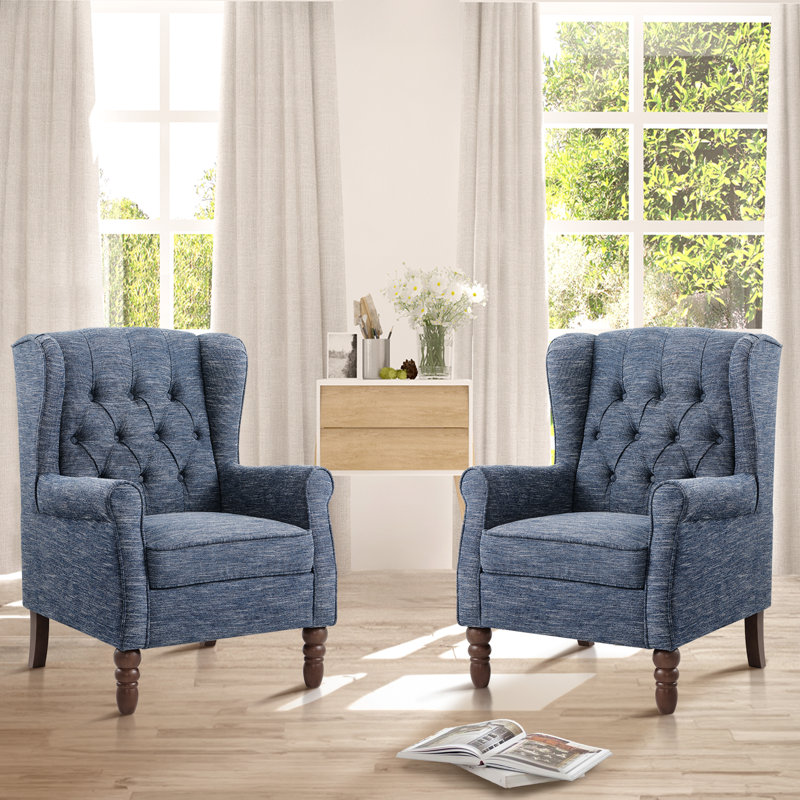 Petit fauteuil d'appoint Angiolino, Mélange de polyester bleu foncé