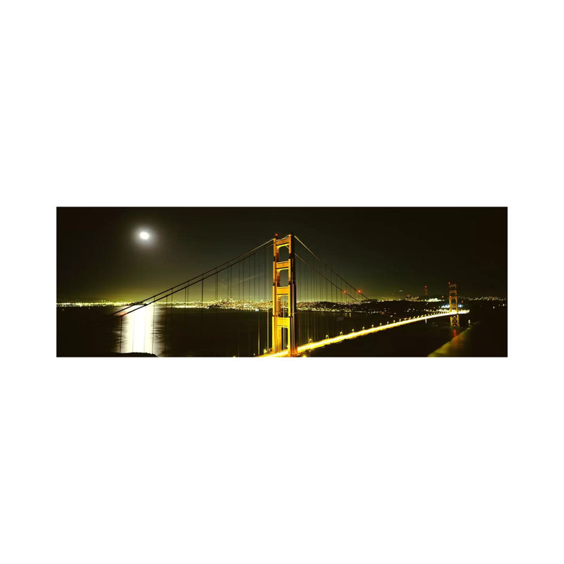 Suspension Bridge Across The Sea, Golden Gate Bridge, San Francisco - Wrapped Canvas Panoramic Print