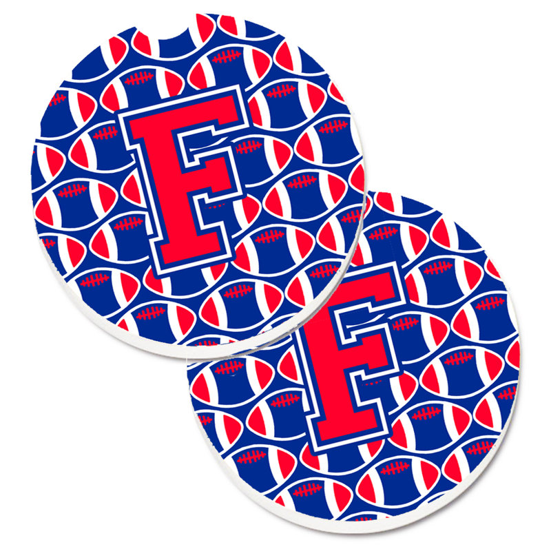 Sous-verre de football, F, Cramoisi de Harvard / bleu de Yale