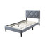 Lit double avec tête de lit ajustable 1 pièce, mobilier de chambre en velours rose clair pour les jeunes-1021186459-1021186458