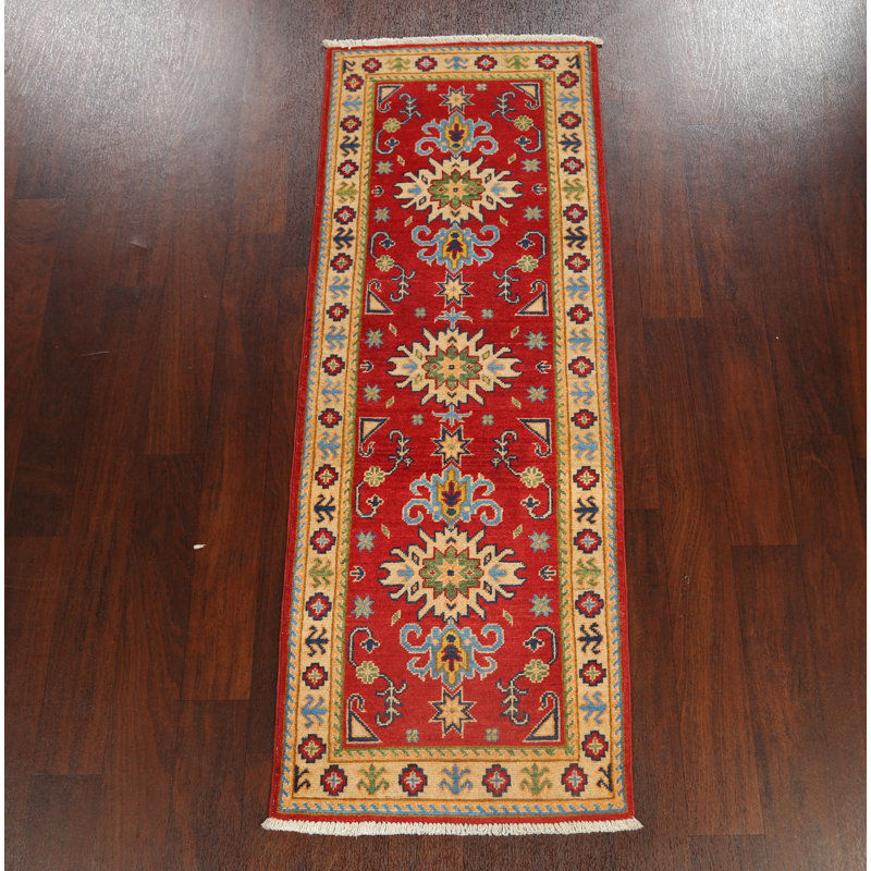 Tapis de couloir unique en laine noué à la main 2 pi 1 po x 5 pi 8 po New Age