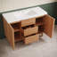 Meuble-lavabo de salle de bain avec lavabo en résine SMC, portes et tiroirs à fermeture en douceur et tablettes réglables