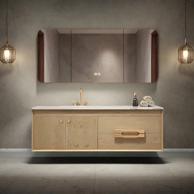 New Chinese-style rock plate bathroom cabinet