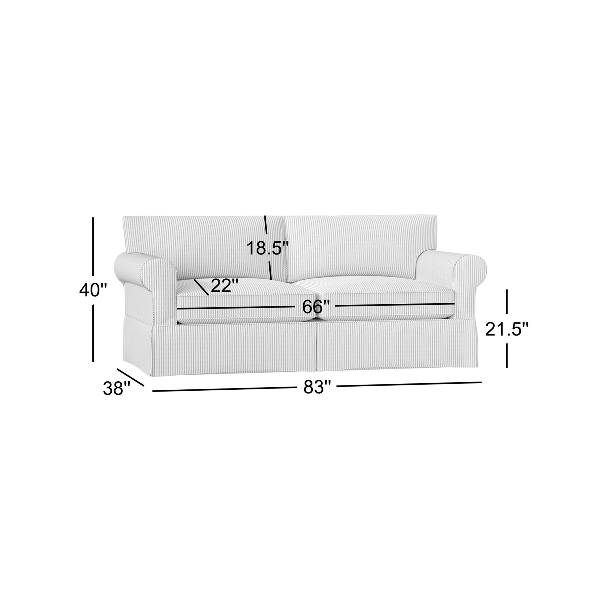 Amari 83'' Upholstered Sofa, Cruise Adrift Woven Stripe
