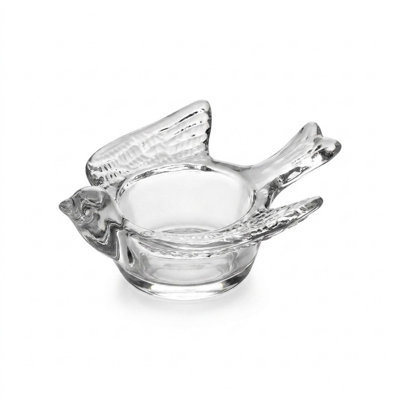 Bougeoir en verre en forme d'oiseau