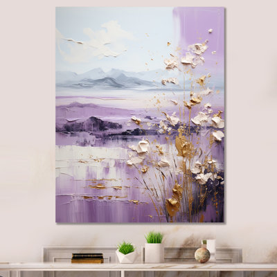 Purple And Gold Mountain Landscape II - Abstract Landscape Wall Art