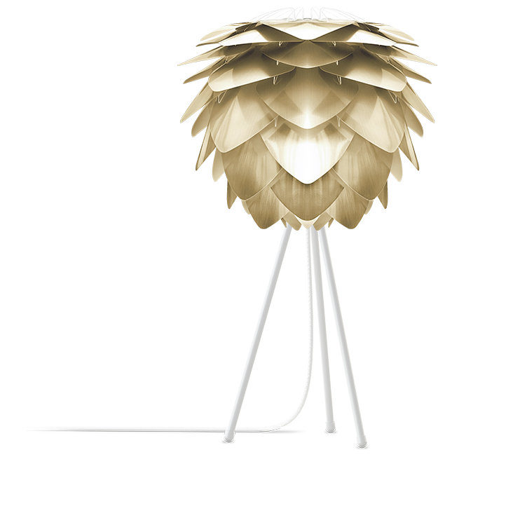 Lampe de table à trépied 19 po Silvia, Blanc, Cuivre