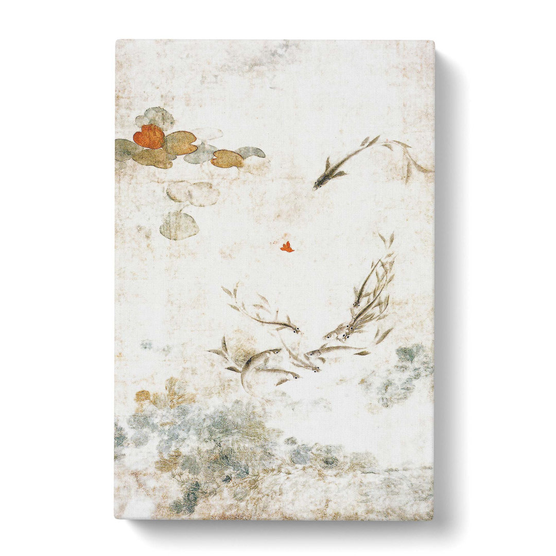 Swimming Fish In A Pond by Yun Shouping - Wrapped Canvas