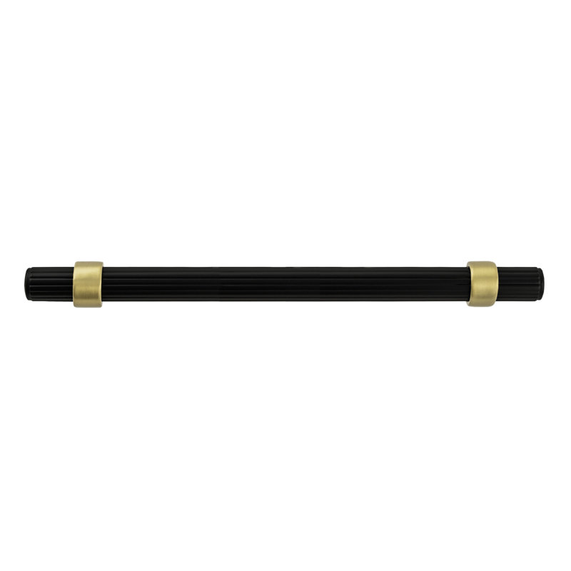 Sinclaire Bar Pull, 6.31, Matte Black/Brushed Golden Brass, 0.75