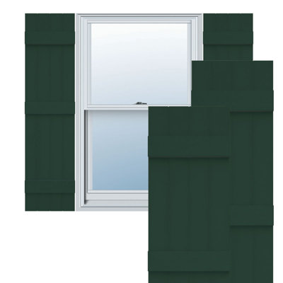 Lifetime Vinyl, Standard Four Board Joined, Board-n-Batten Shutters, w/Installation Shutter-Lok's & Matching Screws (Per Pair)
