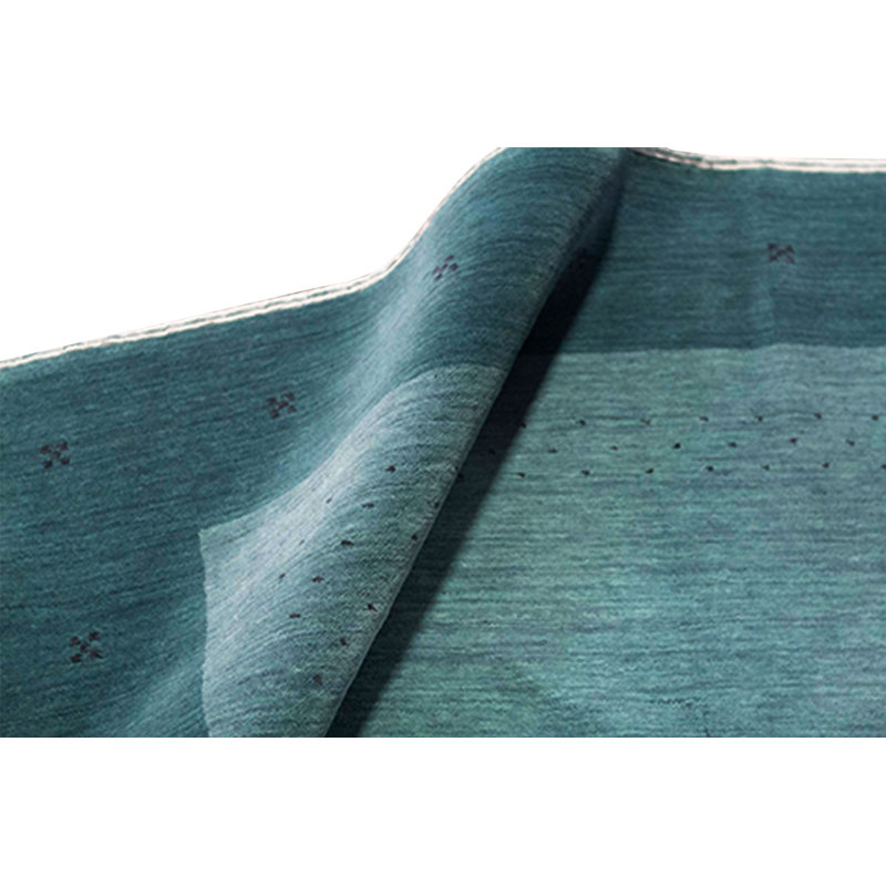 Gabbeh Wool Area Rug in Dark Green/Green