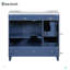 Armoire de salle de bain de style transitionnel de 36 pouces avec lavabo en résine-100166224