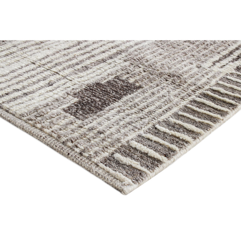 Handmade Wool Striped Area Rug, Rectangle 9' x 12'