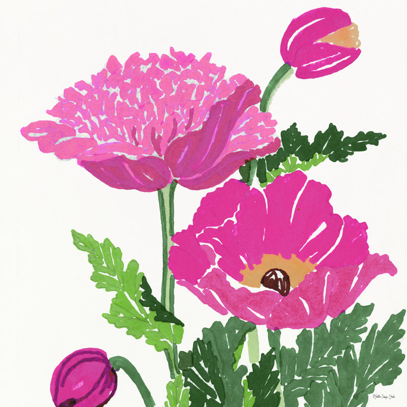 Étude florale par Stellar Design Studio - impression, H 12 po x l 12 po, Toile tendue