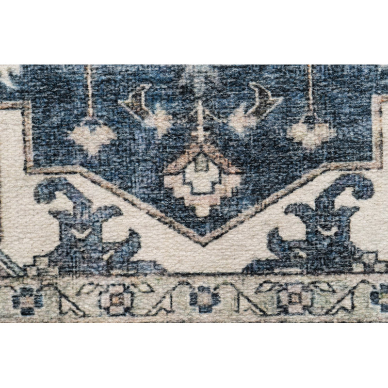 ELISE 2.6X7.6 6302-510 NAVY/IVORY, Runner 2'6" x 7'6"