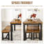 Ensemble de table de salle à manger pour 4 personnes, ensemble de table de cuisine avec 2 bancs de salle à manger, ensemble de table de salle à manger rectangulaire 3 pièces pour 4 personnes, mobilier de cuisine peu encombrant pour coin-repas, apparte-428294811-428294788-428294790