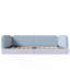 Twin Size Upholstered Teddy Fleece Montessori Floor Bed, Low Profile Platform Bed with Guardrails, Beige-1882824791-1882480339