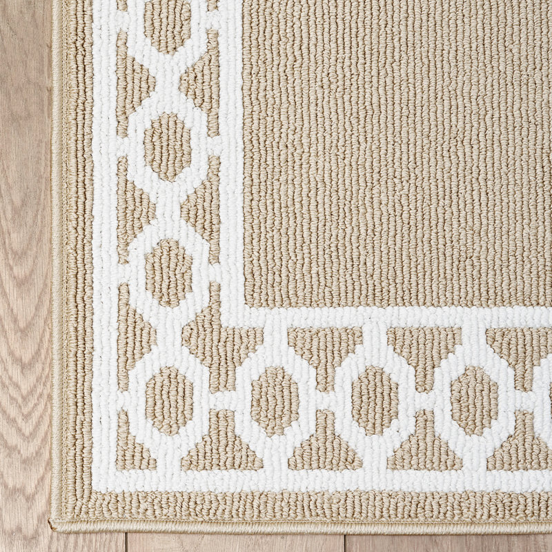 Jean Pierre New York Christine Border Machine Washable All Loop Tufted Rugs 1-Piece, Runner 2'6" x 10'