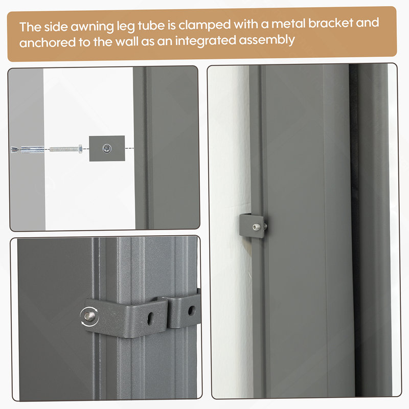 Auvent rétractable polyvalent pour plus d'intimité et de confort, H 70,87 po x l 118,1 po x P 1,58 po