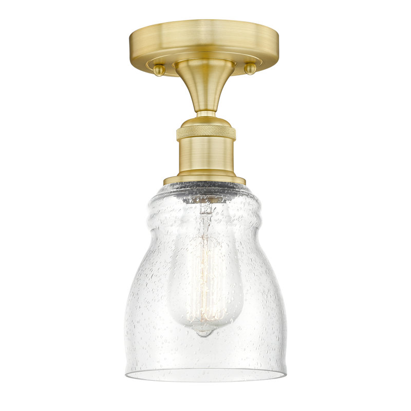 Plafonnier semi-encastré en verre Makemson, Or satiné