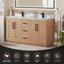Meuble-lavabo double 60 po avec comptoir en quartz blanc Calacatta sans miroir Deach