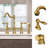 Brass Heritage Bridge Kitchen Faucet with Side Spray 2 Handles-64528539