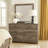 Isnk 2Pc Dresser And Mirror Set, 6 Drawers W Bar Handles, Rustic Gray